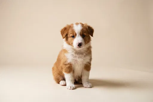 Red and White Border Collie Puppy