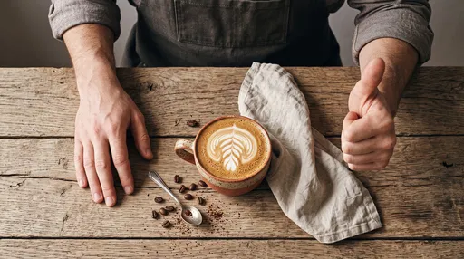 Barista Giving Thumbs Up With Latte