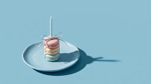Pastel Macaron Stack With Birthday Candle
