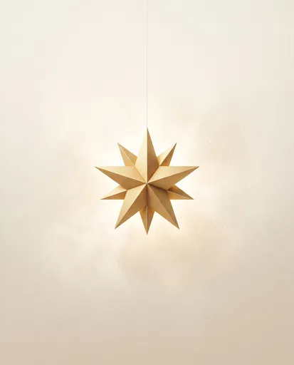 Minimalist Hanging Golden Origami Star