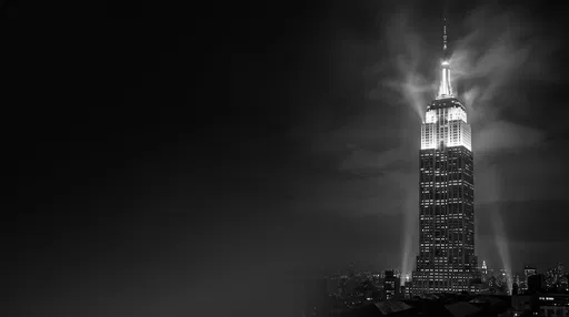 Monochrome Empire State Building at Night