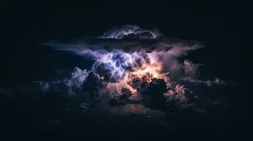 Isolated Thundercloud Illuminated by Internal Lightning