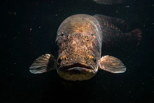 Head-On Portrait of Giant Arapaima