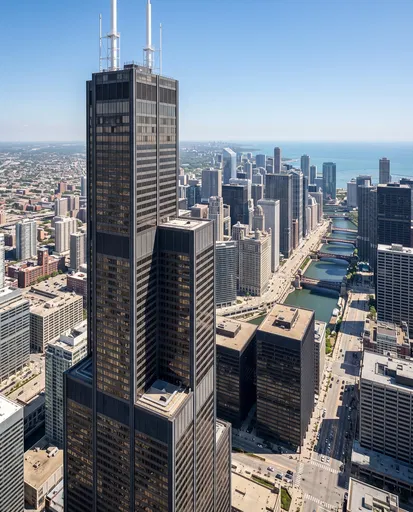 Aerial View of Willis Tower Chicago