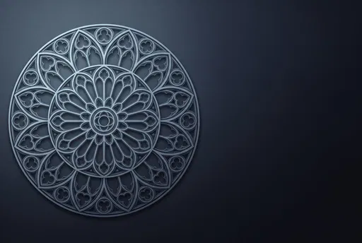 Slate Blue Gothic Rosette Mandala Background