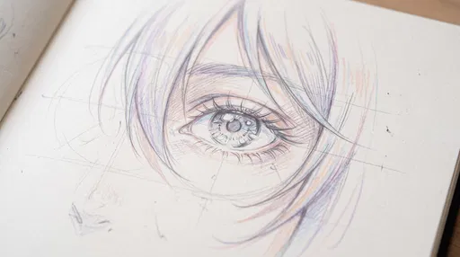 Anime Eye Colored Pencil Sketchbook Study