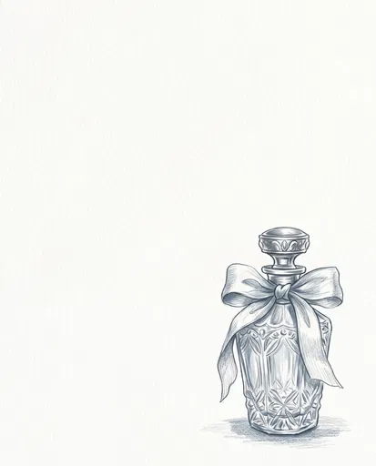 Vintage Perfume Bottle Pencil Illustration