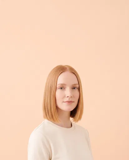 Woman With Strawberry Blonde Bob Portrait
