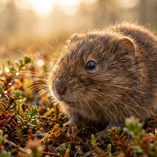Close-Up of Backlit Brown Lemming