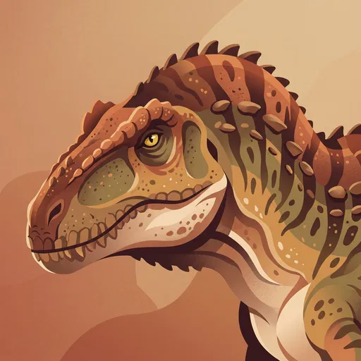 Vector Illustration of Acrocanthosaurus Dinosaur Head