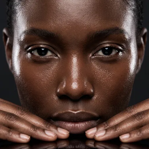 Close-Up Beauty Portrait With Glossy Skin