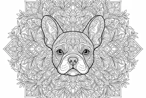 French Bulldog Mandala Coloring Page