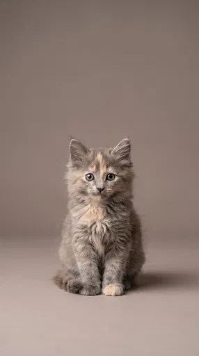 Dilute Tortoiseshell Kitten Studio Portrait