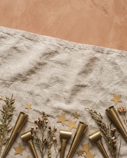 Minimalist Brass New Year Flat Lay