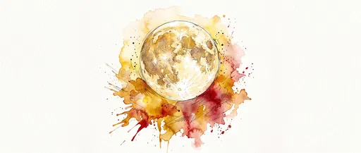 Watercolor Harvest Moon Illustration