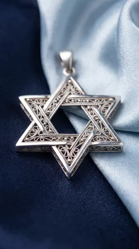 Silver Filigree Star of David Pendant