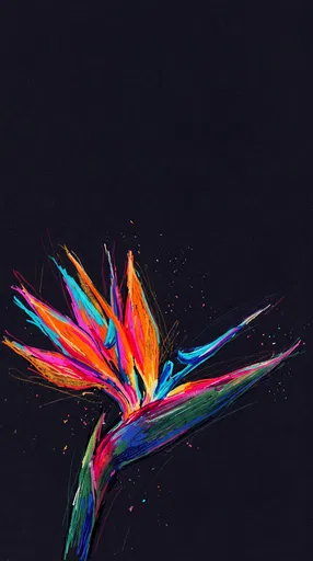 Vibrant Bird of Paradise Pastel Drawing