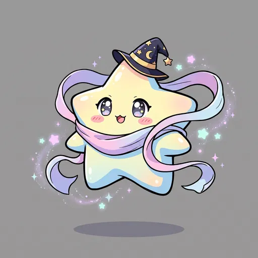 Cute Star Wizard Mascot Illustration