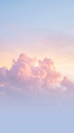 Soft Pink Sunset Clouds in Pastel Sky