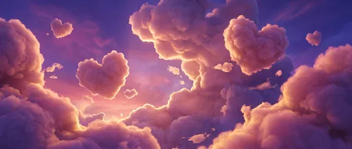 Heart Shaped Clouds at Sunset