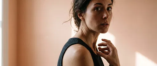 Expressive Woman Looking Over Her Shoulder