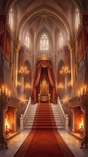 Grand Royal Throne Room Digital Illustration