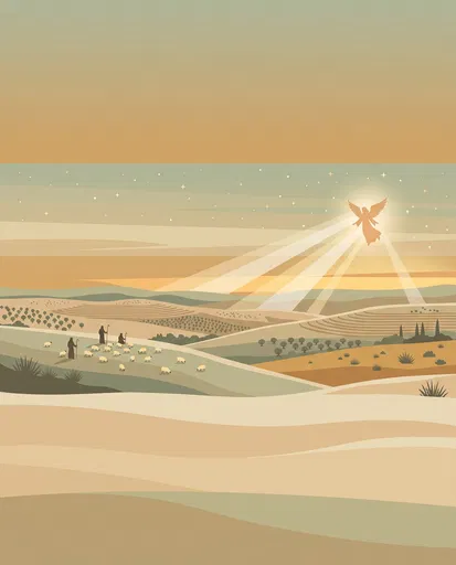 Angel Appearing to Shepherds Illustration