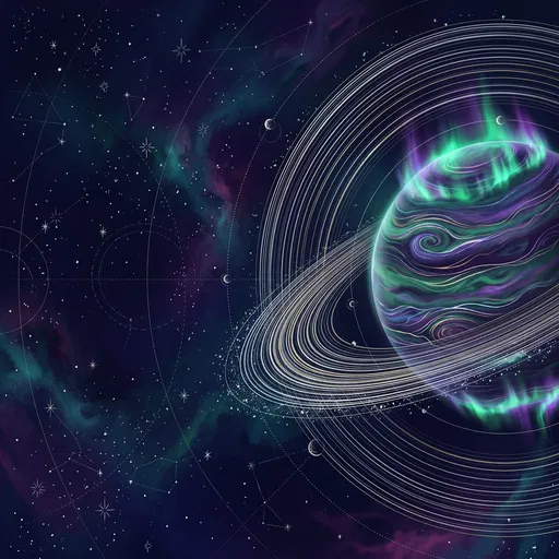 Stylized Cosmic Gas Giant Illustration