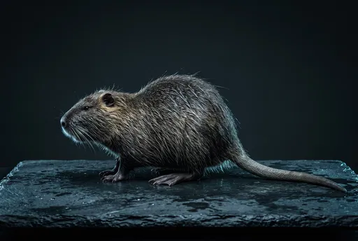Nutria Profile on Wet Slate