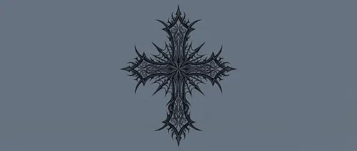 Ornamental Gothic Cross Tattoo Illustration