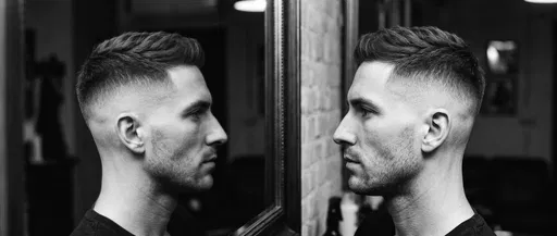 Man With High Fade Haircut Reflection