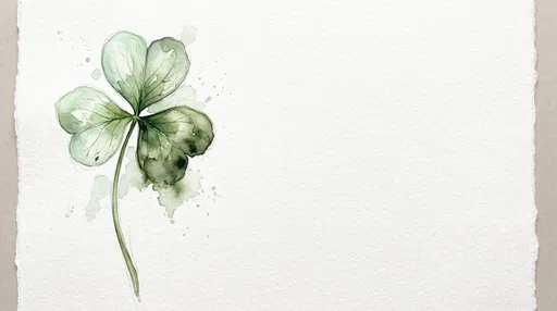 Botanical Watercolor Shamrock on Textured Paper