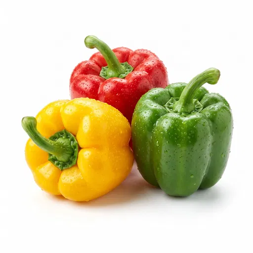 Fresh Red Yellow and Green Bell Peppers