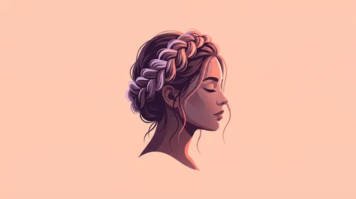 Woman Profile With Crown Braid Illustration