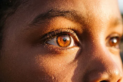 Macro Close-Up of Child's Brown Eye