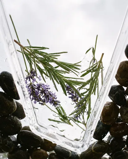 Rosemary and Lavender in Clear Vessel