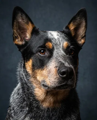 Studio Portrait of Australian Cattle Dog