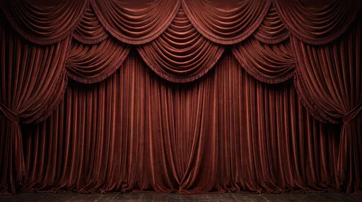 Opulent Burgundy Velvet Theatre Stage Curtains