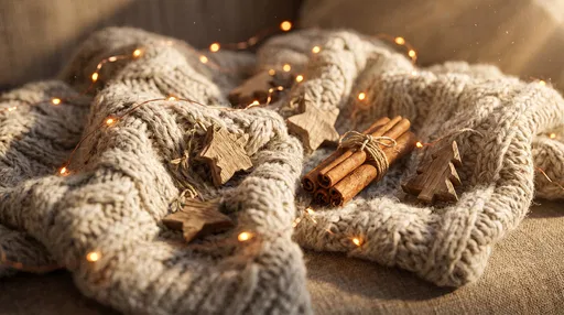 Cozy Knit Blanket With Holiday Ornaments