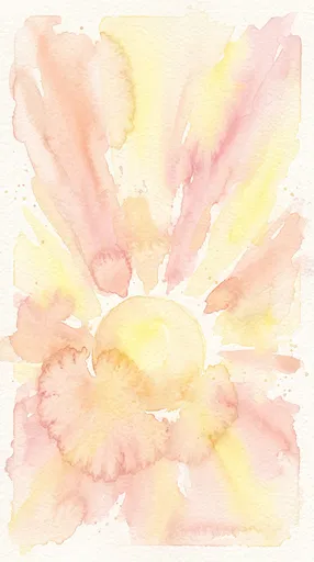 Pastel Watercolor Radiant Sun Illustration