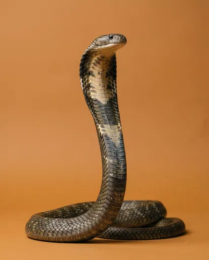 King Cobra on Warm Ochre Backdrop