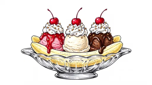 Classic Banana Split Marker Illustration