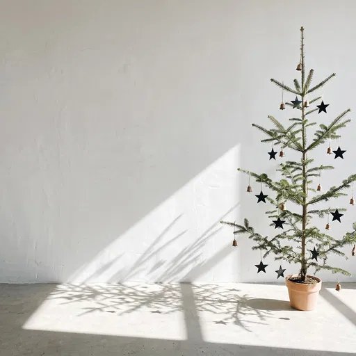 Minimalist Sparse Potted Christmas Tree