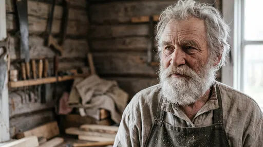 Elderly Bearded Carpenter in Rustic Workshop