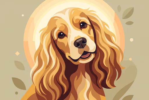 Golden Cocker Spaniel Vector Portrait