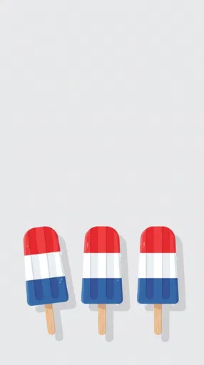 Red White and Blue Ice Pops Illustration