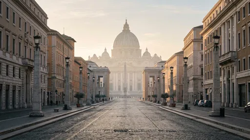Sunrise Over Via della Conciliazione in Rome