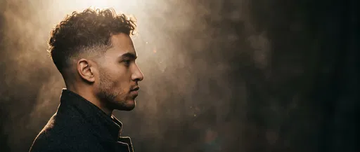 Profile of Man With Curly Fade Haircut