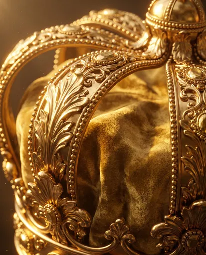 Close-Up of Ornate Gold Baroque Crown