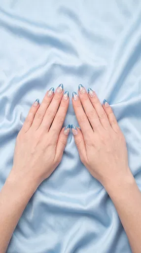 Winter Snowflake French Tip Manicure